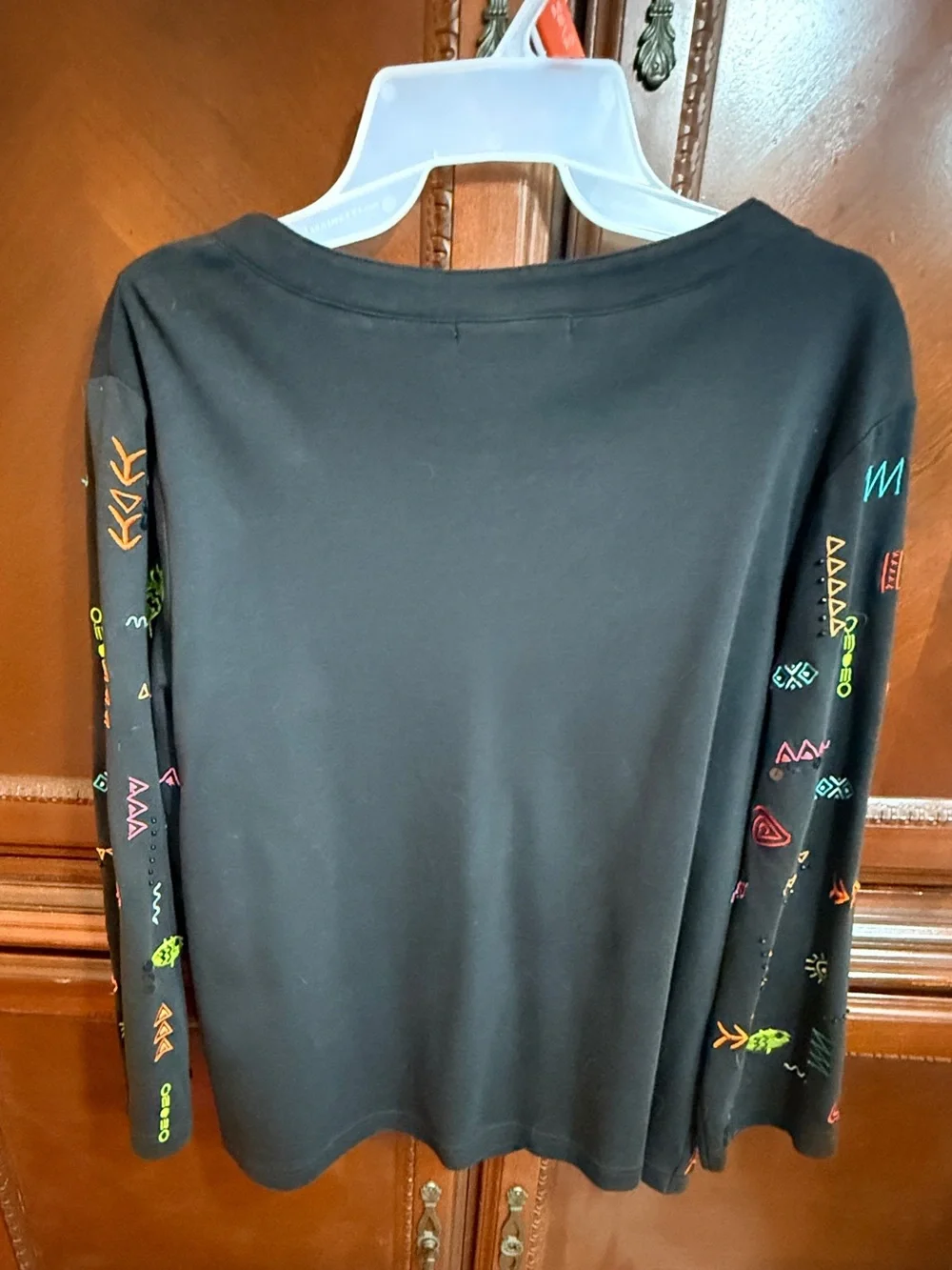 Ann Trinity EUC 100% Cotton Vintage Multi colored Embroidered &  sequin top XL